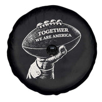 Together We Are America Vintage Football Spare Tire Cover Patriotic Sports Pride Bunny Inspirational Quote