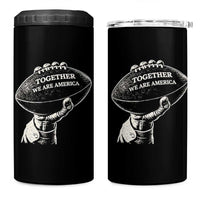 Together We Are America Vintage Football 4 in 1 Can Cooler Tumbler Patriotic Sports Pride Bunny Inspirational Quote