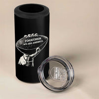 Together We Are America Vintage Football 4 in 1 Can Cooler Tumbler Patriotic Sports Pride Bunny Inspirational Quote