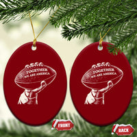 Together We Are America Vintage Football Ceramic Ornament Patriotic Sports Pride Bunny Inspirational Quote