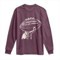 Together We Are America Vintage Football Long Sleeve Shirt Patriotic Sports Pride Bunny Inspirational Quote