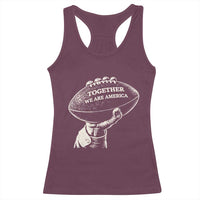 Together We Are America Vintage Football Racerback Tank Top Patriotic Sports Pride Bunny Inspirational Quote
