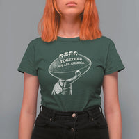 Together We Are America Vintage Football T Shirt For Women Patriotic Sports Pride Bunny Inspirational Quote
