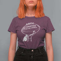 Together We Are America Vintage Football T Shirt For Women Patriotic Sports Pride Bunny Inspirational Quote