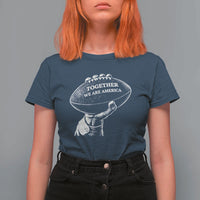 Together We Are America Vintage Football T Shirt For Women Patriotic Sports Pride Bunny Inspirational Quote