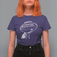 Together We Are America Vintage Football T Shirt For Women Patriotic Sports Pride Bunny Inspirational Quote