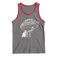Together We Are America Vintage Football Tank Top Patriotic Sports Pride Bunny Inspirational Quote