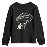 Together We Are America Vintage Football Youth Sweatshirt Patriotic Sports Pride Bunny Inspirational Quote
