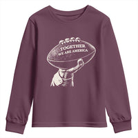 Together We Are America Vintage Football Youth Sweatshirt Patriotic Sports Pride Bunny Inspirational Quote