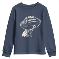 Together We Are America Vintage Football Youth Sweatshirt Patriotic Sports Pride Bunny Inspirational Quote