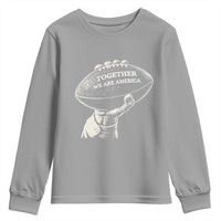 Together We Are America Vintage Football Youth Sweatshirt Patriotic Sports Pride Bunny Inspirational Quote