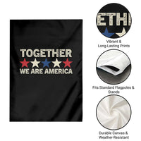 Together We Are America Patriotic Unity Garden Flag Vintage Red White Blue Stars Bunny Inspirational Quote