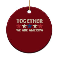 Together We Are America Patriotic Unity Ceramic Ornament Vintage Red White Blue Stars Bunny Inspirational Quote