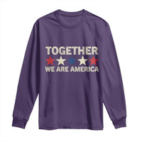 Together We Are America Patriotic Unity Long Sleeve Shirt Vintage Red White Blue Stars Bunny Inspirational Quote