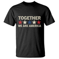 Together We Are America Patriotic Unity T Shirt Vintage Red White Blue Stars Bunny Inspirational Quote