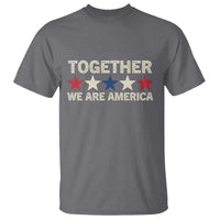 Together We Are America Patriotic Unity T Shirt Vintage Red White Blue Stars Bunny Inspirational Quote