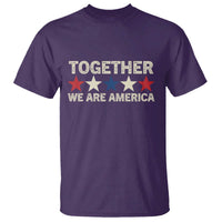 Together We Are America Patriotic Unity T Shirt Vintage Red White Blue Stars Bunny Inspirational Quote