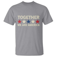 Together We Are America Patriotic Unity T Shirt Vintage Red White Blue Stars Bunny Inspirational Quote