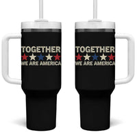 Together We Are America Patriotic Unity Tumbler With Handle Vintage Red White Blue Stars Bunny Inspirational Quote