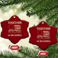 Together We Are America Betsy Ross Patriotic Flag Ceramic Ornament We The People Unity and Freedom Bunny Inspirational Quote