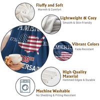 America 250th Anniversary 1776 2026 Patriotic USA Map Throw Blanket 250 Years of Freedom American Flag 4th of July Independence Celebration