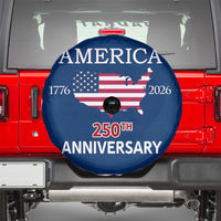 America 250th Anniversary 1776 2026 Patriotic USA Map Spare Tire Cover 250 Years of Freedom American Flag 4th of July Independence Celebration