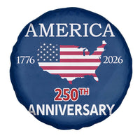 America 250th Anniversary 1776 2026 Patriotic USA Map Spare Tire Cover 250 Years of Freedom American Flag 4th of July Independence Celebration