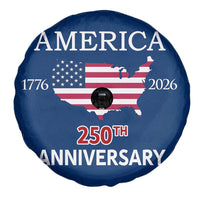 America 250th Anniversary 1776 2026 Patriotic USA Map Spare Tire Cover 250 Years of Freedom American Flag 4th of July Independence Celebration