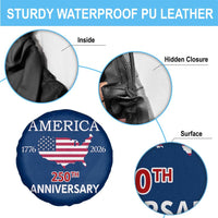 America 250th Anniversary 1776 2026 Patriotic USA Map Spare Tire Cover 250 Years of Freedom American Flag 4th of July Independence Celebration