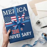 America 250th Anniversary 1776 2026 Patriotic USA Map Wrapping Paper Roll 250 Years of Freedom American Flag 4th of July Independence Celebration