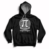 Pi math hoodie with hood and drawstrings, front pocket, pi graphic on chest (black)