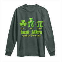 Funny Teacher St Patricks Day Long Sleeve Shirt Irish Math 3.14 Pi Shamrock Teacher Happy Day