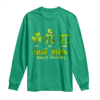 Funny Teacher St Patricks Day Long Sleeve Shirt Irish Math 3.14 Pi Shamrock Teacher Happy Day