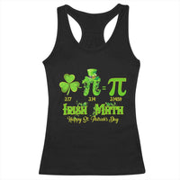 Funny Teacher St Patricks Day Racerback Tank Top Irish Math 3.14 Pi Shamrock Teacher Happy Day