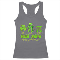 Funny Teacher St Patricks Day Racerback Tank Top Irish Math 3.14 Pi Shamrock Teacher Happy Day