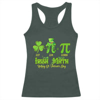 Funny Teacher St Patricks Day Racerback Tank Top Irish Math 3.14 Pi Shamrock Teacher Happy Day