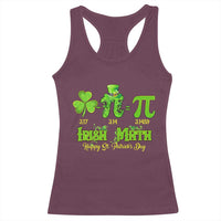 Funny Teacher St Patricks Day Racerback Tank Top Irish Math 3.14 Pi Shamrock Teacher Happy Day