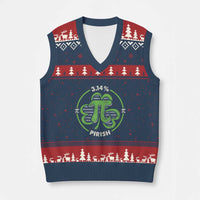 Funny Teacher St Patricks Day V-Neck Knit Sweater Vest Pi Day 3.14 Irish Funny Pirish Math Number Pi - Wonder Print Shop