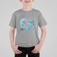 Light Up Blue Autism Awareness Autistic Include Support Kid T-Shirt - Wonder Print Shop