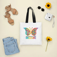 Choose To Include Autism Acceptance Spectrum Neurodiversity SPED Teacher Gift, Autism Awareness Tote Bag, Tote Bag - Wonder Print Shop