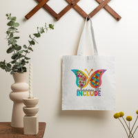 Choose To Include Autism Acceptance Spectrum Neurodiversity SPED Teacher Gift, Autism Awareness Tote Bag, Tote Bag - Wonder Print Shop