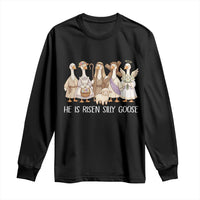 Funny Christian Easter He Is Risen Silly Goose Long Sleeve Shirt Cute Faith-Based Geese Parody Gift with Jesus
