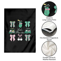 Lets Par-tee Coquette Golf Bows Garden Flag Preppy Pink and Green Golf Cart n Bag Golfing Lover Club