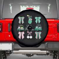 Lets Par-tee Coquette Golf Bows Spare Tire Cover Preppy Pink and Green Golf Cart n Bag Golfing Lover Club