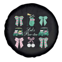 Lets Par-tee Coquette Golf Bows Spare Tire Cover Preppy Pink and Green Golf Cart n Bag Golfing Lover Club