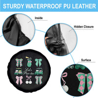 Lets Par-tee Coquette Golf Bows Spare Tire Cover Preppy Pink and Green Golf Cart n Bag Golfing Lover Club
