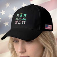 Lets Par-tee Coquette Golf Bows Baseball Cap Preppy Pink and Green Golf Cart n Bag Golfing Lover Club