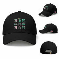 Lets Par-tee Coquette Golf Bows Baseball Cap Preppy Pink and Green Golf Cart n Bag Golfing Lover Club