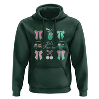 Lets Par-tee Coquette Golf Bows Hoodie Preppy Pink and Green Golf Cart n Bag Golfing Lover Club