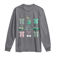 Lets Par-tee Coquette Golf Bows Long Sleeve Shirt Preppy Pink and Green Golf Cart n Bag Golfing Lover Club